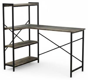Scrivania Libreria Tavolo Studio Ufficio Porta PC Legno 120x74x116 cm