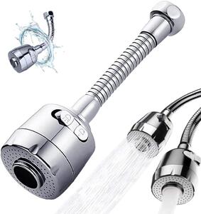 Prolunga per rubinetto - Prolunga per rubinetto da cucina - Aeratore per rubinetto - Prolunga per rubinetto con ugello a spruzzo rotante e aeratore - Prolunga per rubinetto rotante a 360°