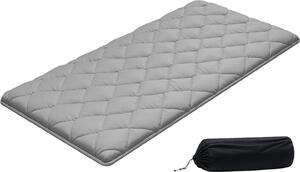 Materasso futon giapponese - Materasso tatami - Dimensioni 203 x 99 x 6,35 cm - Pieghevole - 9 strati - Con borsa per riporlo e set di fissaggio - Per yoga/meditazione - Grigio