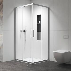 Kamalu box doccia 70x70 apertura doppio scorrevole finitura cromo | kz-1000