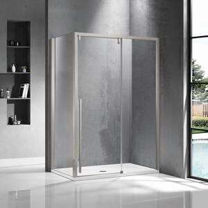 Kamalu cabina doccia 70x120 scorrevole con lato fisso 70 cm finitura acciaio spazzolato | ksa5000as