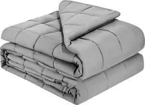 Coperta ponderata - Coperta terapeutica - Peso 9 kg - Dimensioni 223,5 x 264 cm - Imbottitura in perle di vetro - Per adulti 90-113 kg - King size - Allevia ansia e stress - Grigio