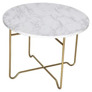 Tavolino da Salotto Moderno Soggiorno Design 55x55x40cm - Variante: BIANCO/ORO