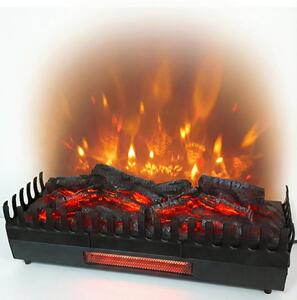 Camino elettrico con effetto fiamma XL + riscaldamento 2000 W – tronchi di legno illuminati – luci LED – modello autoportante – dimensioni 67x23x24 cm