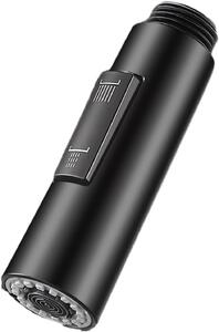 Rubinetto da cucina estraibile con doccetta sostituibile, colore nero, confezione da 2