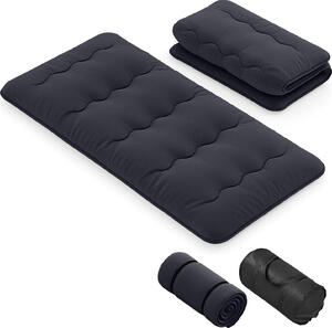 Materasso da pavimento 90x200 cm, materasso futon giapponese, tappetino tatami pieghevole e portatile, materasso pieghevole con borsa da trasporto e copertura rimovibile, nero