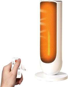 Stufa a infrarossi con ventilatore, 2000 W, riscaldamento elettrico, tecnologia PTC, Vetroceramica, portatile, con ventilatore, telecomando, protezione contro le precipitazioni