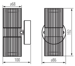 Kanlux 46201 - Faretto da parete per esterni RADILO 2xGU10/11W/230V IP44 nero