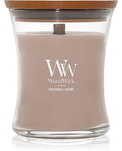 Woodwick Opulent Wood Patchouli Creme candela profumata con stoppino in legno 275 g