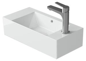 Lavabo a muro Pure 2.0 per bagno degli ospiti, attacco per rubinetto a destra