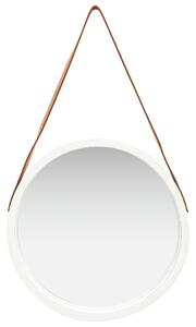 Specchio da Parete con Cinghia 50 cm Bianco