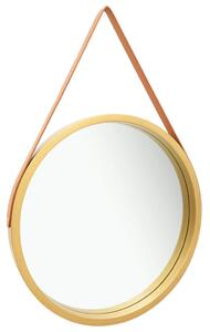 Specchio da Parete con Cinghia 60 cm Oro
