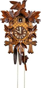Orologio a cucù con 5 elementi decorativi a forma di foglia e un uccello