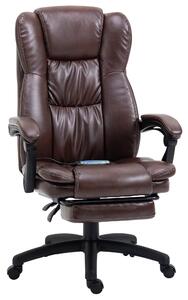Vinsetto Sedia da Ufficio Massaggiante e Girevole con funzione reclinabile, 68,5x68,5x119-127 cm, Marrone