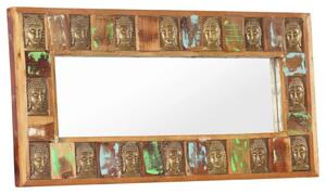 Specchio Decorato con Buddha 110x50 cm in Massello di Recupero