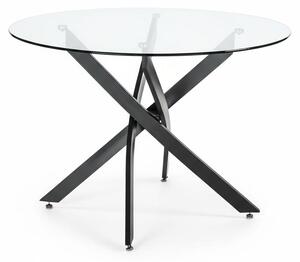Tavolo Pranzo Rotondo Vetro 100 cm Cucina Soggiorno Moderno Design