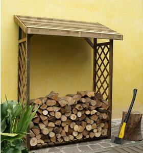 Portalegna Legnaia in legno di conifera Massello Con Griglia Laterale Dimensioni 133x67x h 175 cm contiene circa 6 quintale di legna