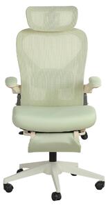 Sedia da ufficio ergonomica pieghevole, salvaspazio, con supporto lombare, cuscini in schiuma, braccioli pieghevoli, poggiatesta 3D e poggiapiedi. L3