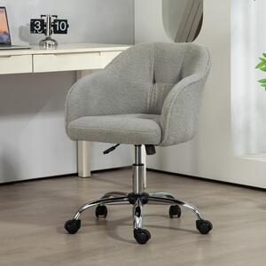 Okwish sedia da ufficio ergonomica girevole con regolazione in altezza, sedia da scrivania con funzione dondolo, reclinabile con cinque ruote a 360°, grigio