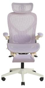 Sedia da ufficio ergonomica pieghevole, salvaspazio, con supporto lombare, imbottitura a rete, braccioli pieghevoli, poggiatesta 3D e poggiapiedi. Modello L3