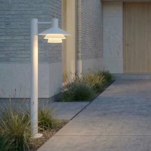 Lampione a LED Lucande Montaro, 100 cm, bianca Montaro, Bianco / Opale, Alluminio, Moderno