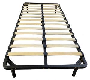 Rete Letto Singola 13 Doghe Ortopedica Struttura Metallo Nero 80x190cm