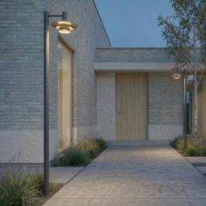 Lampada LED da esterno Lucande Montaro, antracite, 220 cm, IP54 Montaro, Nero, Alluminio, Moderno