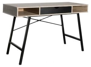 Scrivania Moderna Design Elegante Studio Ufficio Casa 120x48x76.Variante:NERO/NATURALE