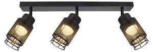 Lampada da soffitto a LED di design, nera, a 3 luci, 18 W, 3000 K, stile industriale moderno