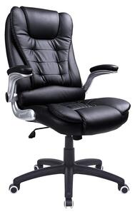 SONGMICS sedie da ufficio con schienale alto | sedia direzionale con cuscino per la testa e cuscino per il sedile ispessiti | nero ergonomico OBG51B