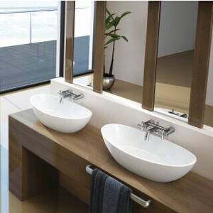 Hoesch lavabo Namur 50x30cm, bianco opaco, senza troppopieno
