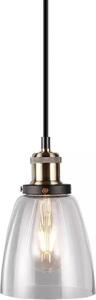 Lampada a sospensione VT-7140 trasparente-dorata 1xE27x60W in vetro, dimensioni: 113x24x14 cm, IP20, V-TAC