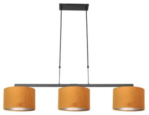 Lampada a sospensione - nero - Stang - metallo tessile - grande lampada da tavolo da pranzo - E27 - 3460ZW - Steinhauer
