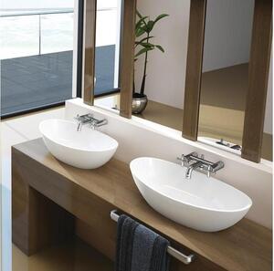 Lavabo da appoggio Namur 600 x 350 x 120 mm bianco