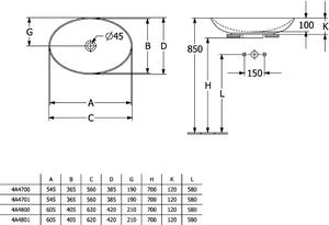 Villeroy & Boch Loop&Friends - Lavabo da appoggio, 560x380 mm, con sfioratore, CeramicPlus, bianco alpino 4A4700R1