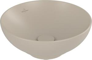 Villeroy & Boch Loop&Friends - Lavabo da appoggio, diametro 380 mm, senza sfioratore, CeramicPlus, Almond 4A4501AM