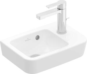 Villeroy & Boch O.novo - Lavabo Compact 360x250 mm, senza sfioratore, 1 foro per rubinetto a destra, bianco alpino 43433701