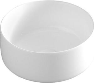 Lavabo da appoggio rotondo 35 cm, lucido, bianco