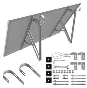 Supporto per pannelli solari da balcone, sistema di montaggio per impianti fotovoltaici da balcone, struttura di supporto per moduli solari, fissaggio a ringhiera, adatto per balconi con inclinazione da 10° a 40°, con gancio a forma di anello