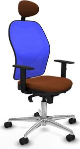 Sedia da ufficio con poggiatesta Jorquera Piqueras y Crespo 1D086N1 Blu Marrone
