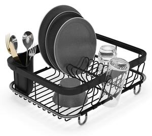 Scolapiatti regolabile nero in acciaio 37x29 cm Sinkin – Umbra