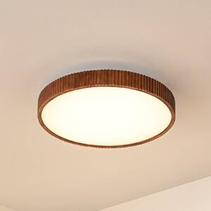 Plafoniera a LED Velua Lindby, dimmerabile, Legno scuro, Soggiorno / Sala da pranzo, Legno, Moderno, Plafoniera LED