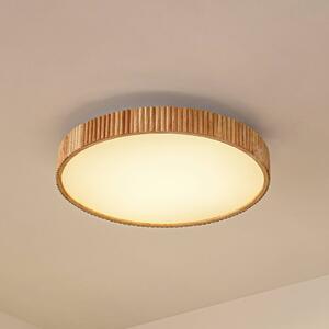Plafoniera a LED Velua Lindby, dimmerabile, Legno chiaro, Soggiorno / Sala da pranzo, Legno, Moderno, Plafoniera LED
