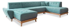 Divano letto angolare turchese (angolo destro/"U") Dazzling Daisy - Miuform