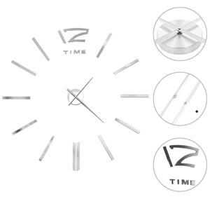 Orologio da Parete 3D in Stile Moderno 100cm XXL Argento