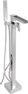 Rubinetto da bagno, design free-standing, funzione doccetta, argento