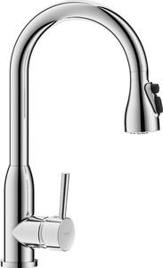 Miscelatore monocomando Delabie con bocca girevole H.215 L.200 + doccetta estraibile
