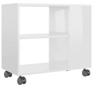 Tavolino da Salotto Bianco Lucido 70x35x55 cm Legno Multistrato