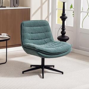 Sedia da scrivania regolabile in altezza okwish, poltrona lounge con design senza braccioli, poltrona reclinabile con seduta ampia, poltrona lounge con seduta a U, verde scuro