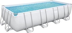 Bestway® Power Steel™ Frame Set completo di piscina con pompa filtro 549 x 274 x 122 cm, grigio chiaro, rettangolare